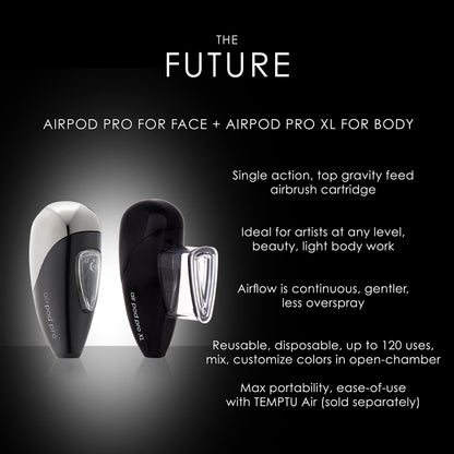 TEMPTU Airpod Pro - Reusable, Refillable, Makeup Cartridge For Custom Blending & Mixing Colors – Premium, Professional Airbrush Makeup Accessories - Professional Airbrush Equipment