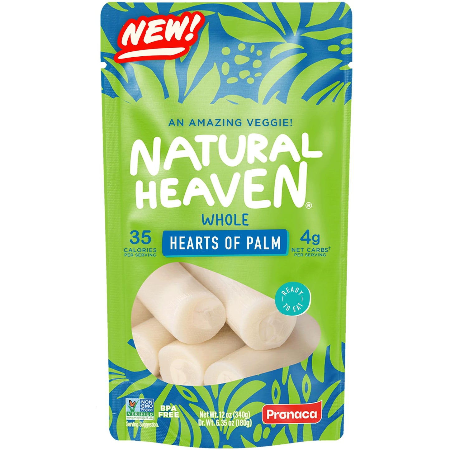 Natural Heaven Whole Hearts of Palm – Crisp, Fresh & Ready to Eat, Low Carb, Keto & Vegan Friendly, Perfect for Salads & Healthy Recipes