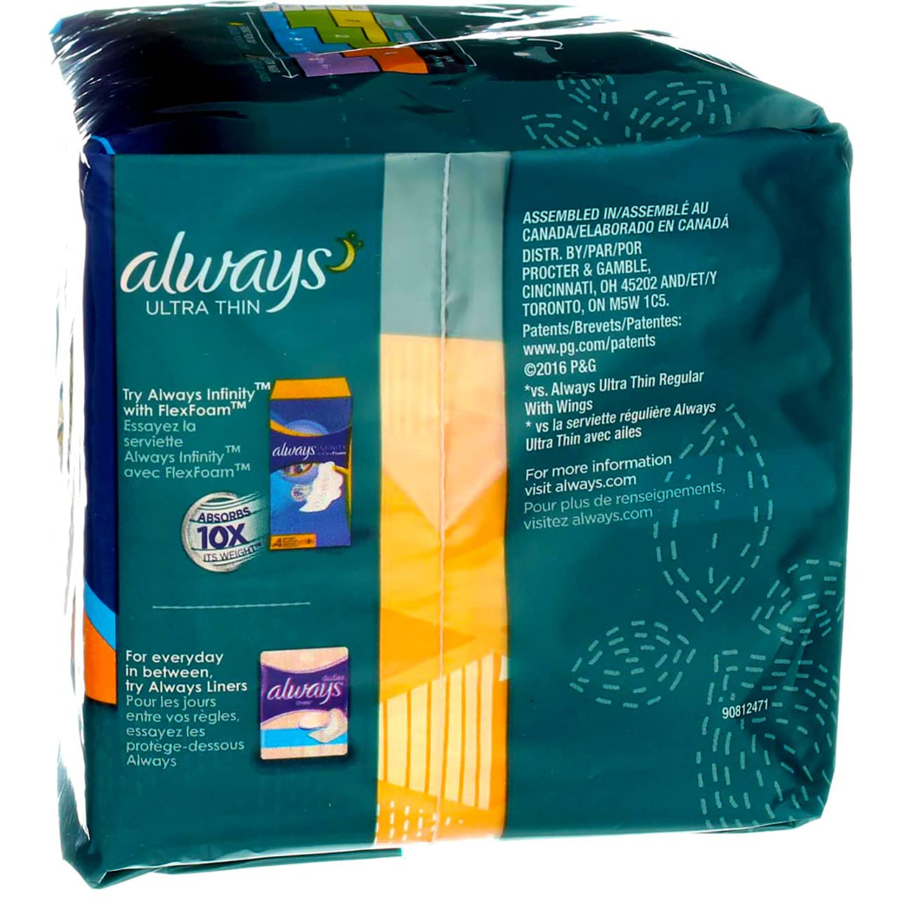 Always Ultra Thin Pads with flex wings , 14 count pack