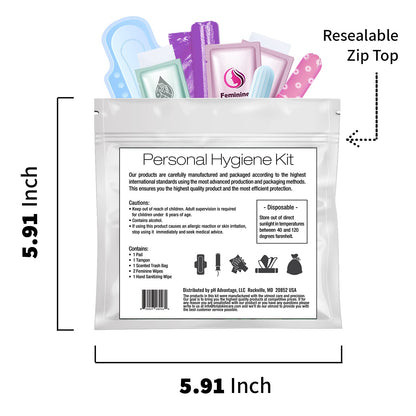 Menstrual Kit All-in-One | Convenience on The Go | Single Period Kit Pack for Travelling, Tweens & Teenagers | Individually Wrapped Feminine Hygiene Products (Butterflies)