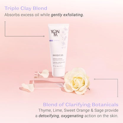 Yonka Essentials Masque 105 | Clarifying and Purifying Face Mask | Weekly Treatment for Dry and Sensitive Skin | Hydrates While Tightening Pores and Purifying Skin | 3.30 oz