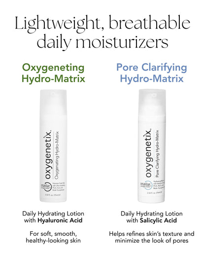 Oxygenetix Pore Clarifying Hydro-Matrix | Hyaluronic Acid Face Cream & Moisturizer for Clear-Looking Skin | Daily Hydrating Lotion with Salicylic Acid (2.5 oz)