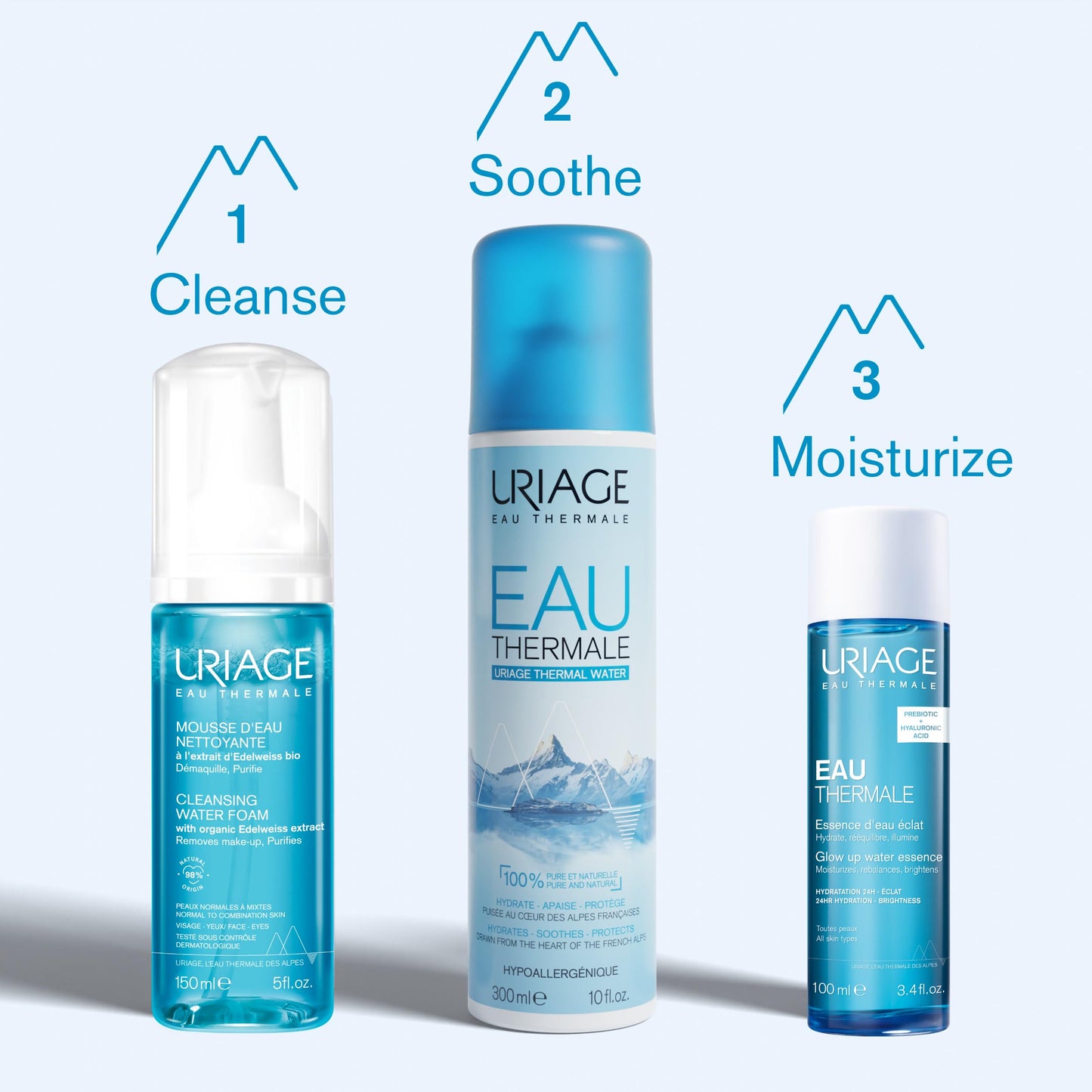 Uriage Thermal Water Essence, Facial Hydration Booster with Hyaluronic Acid & Thermal Water to Moisturize, Brighten and Plump The Skin for 24hrs