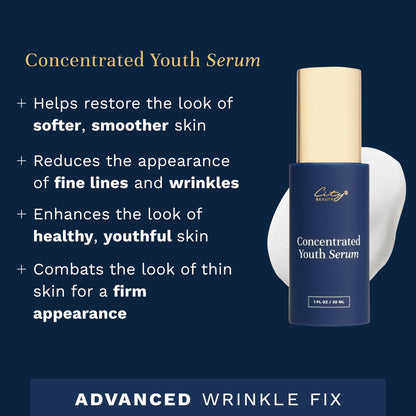 City Beauty Concentrated Youth Serum - Anti-Aging Face Serum - Firm & Smooth - Light-Activated Wrinkle Solution With Advanced Enzymes - Visibly Smooths Fine Lines & Wrinkles
