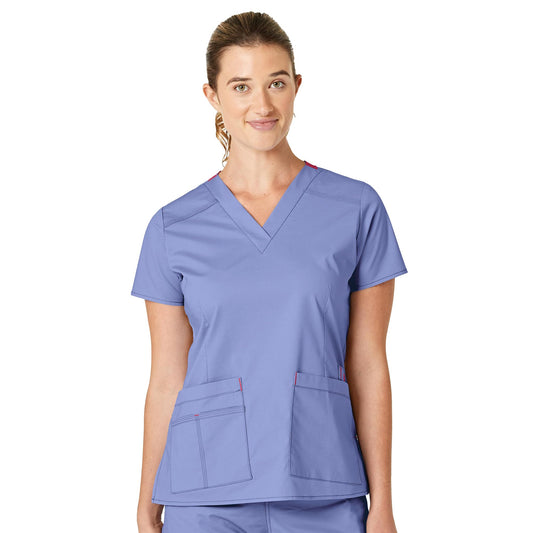 WonderWink Women's Wonderflex Verity Scrub Top, Ceil Blue, XX-Large
