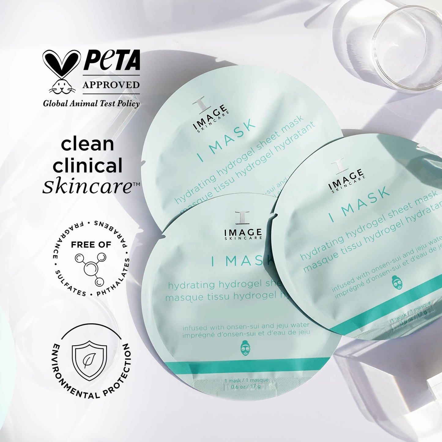 IMAGE Skincare, I MASK Hydrating Hydrogel Sheet Mask, Hyaluronic Acid Hydro Facial Mask, Refreshing, Hydrating and Soothing