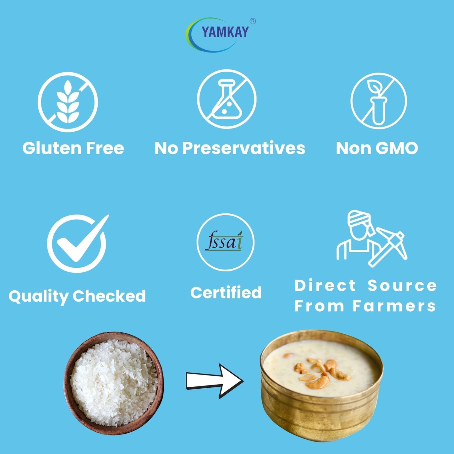 Yamkay Palada Rice - Ideal for Delicious & Creamy Payasam/Kheer | Big Grain | Perfect for Traditional Desserts (300 GM)