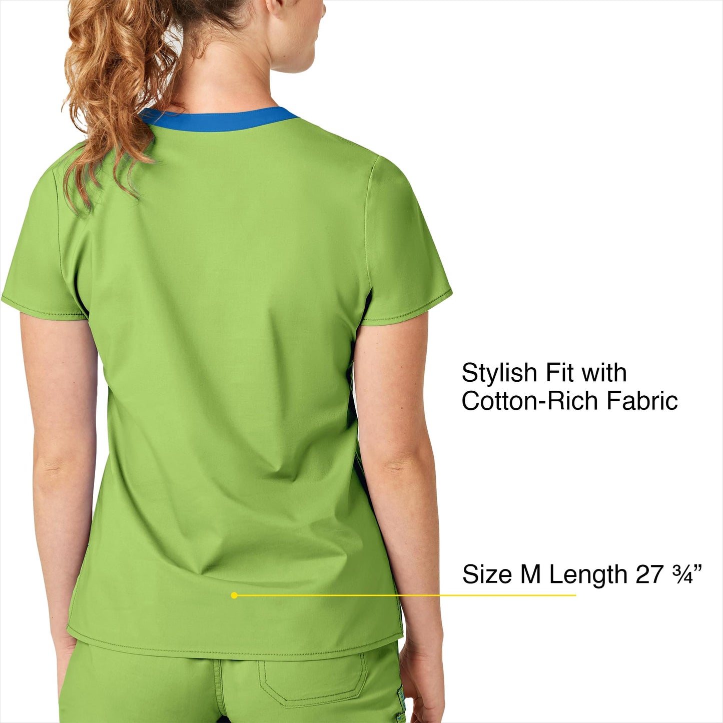 WonderWink Women's Wonderflex Verity Scrub Top, Green Apple, X-Small