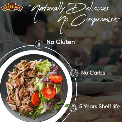 KEYSTONE Meats All Natural Canned Beef, Chicken & Pork Pack of 3, 28 Oz Long Term Emergency Survival Food Canned Meat | Fully Cooked Ready to Eat