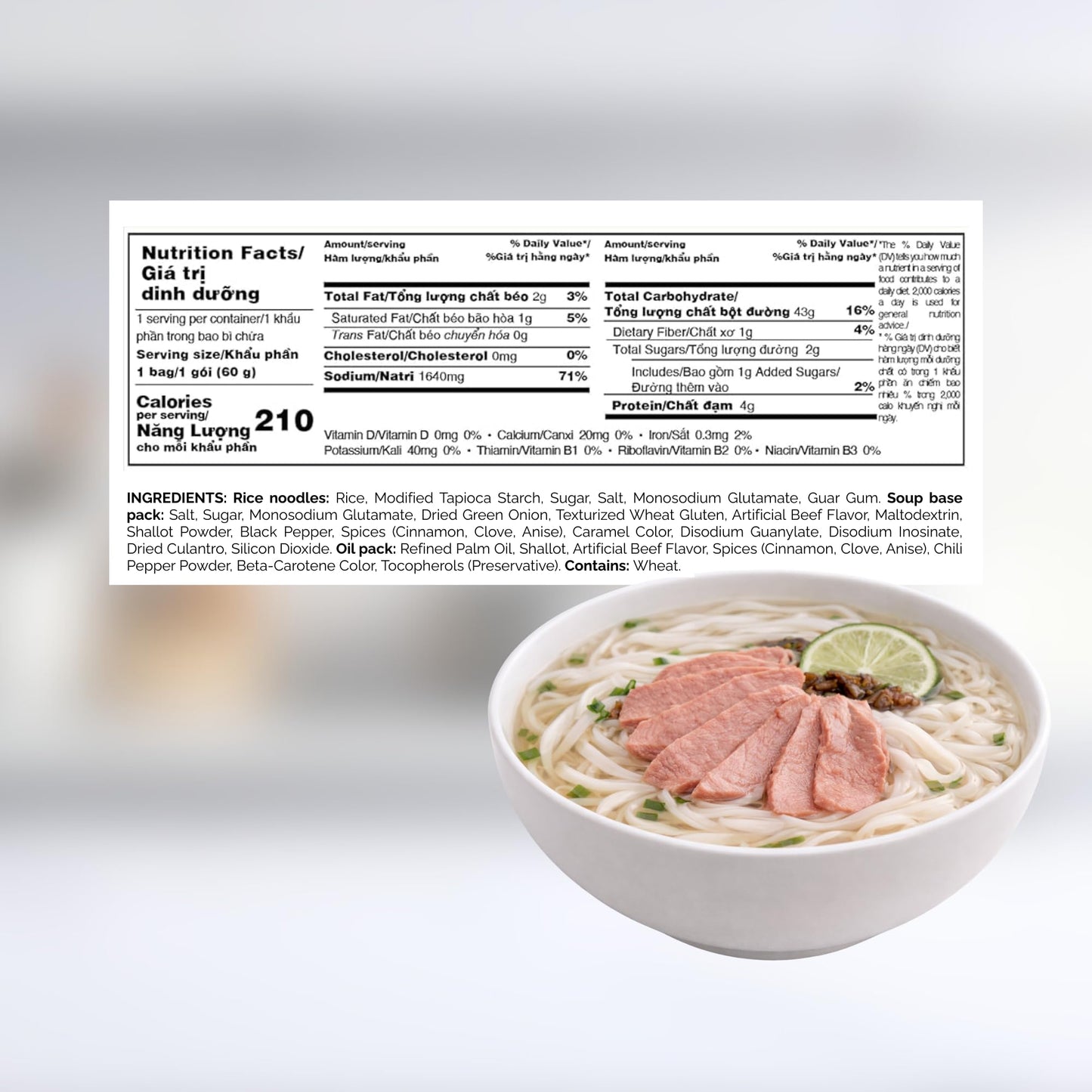 VIFON Phở Bò Vietnamese Style Instant Rice Noodles, 2.11 oz (Pack of 4) | Halal Certified | Authentic Vietnamese Phở | Ready in 3 Minutes