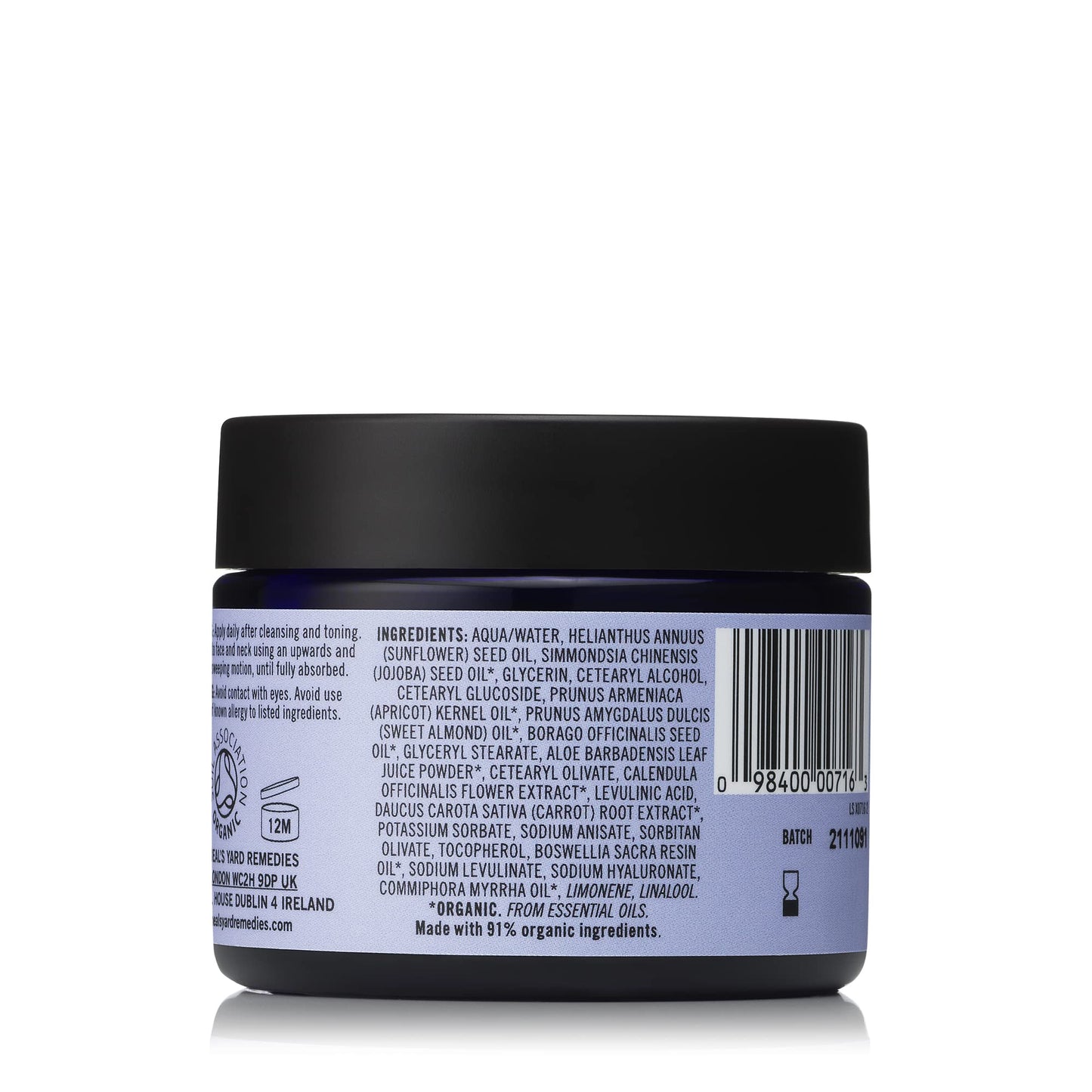 Neal's Yard Rejuvenating Frankincense Hydrating Cream with Hyaluronic Acid & Jojoba Oil, 24-Hour Moisturization, Smooths Skin, Cruelty-Free, 1.76 oz