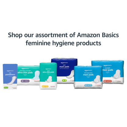 Amazon Basics Daily Pantiliner, Long Length, Feminine Pads for Women, Unscented, Comfortable Thin, 120 Count (3 Packs of 40) (Previously Solimo)