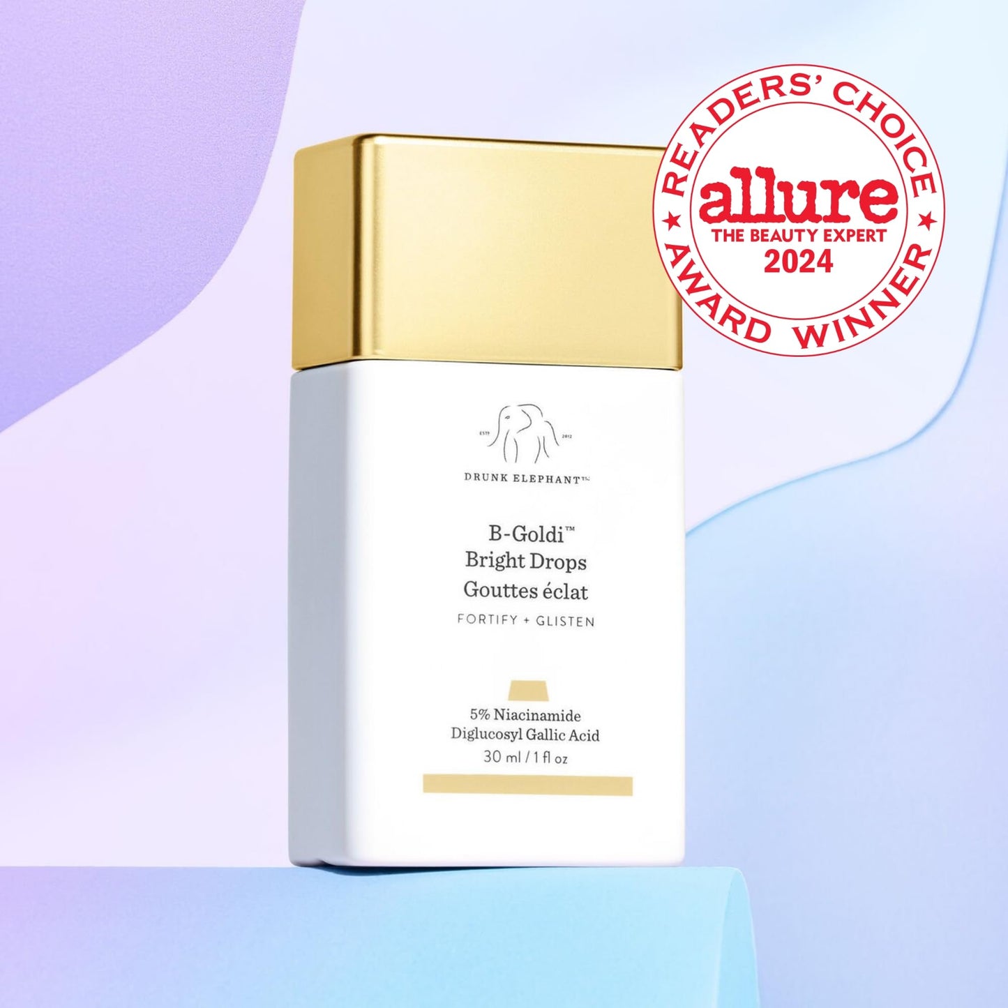 Drunk Elephant B-Goldi Bright Drops - 30 ml/1 fl oz - Illuminating Color Serum Drops - Clean Clinical Skincare - Cruelty-Free - Dermatologist-Tested - Free of Essential Oils, Silicones, and Fragrance