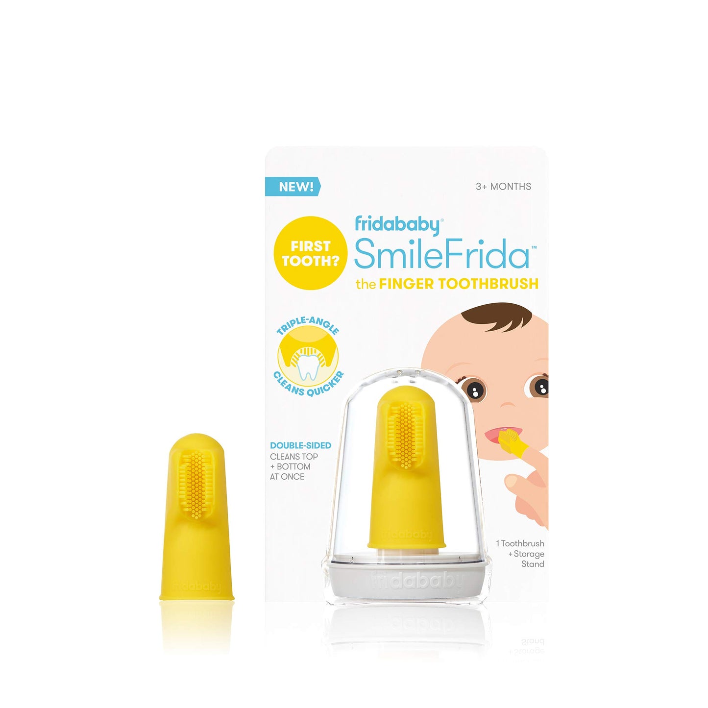 Frida Baby Baby's First Finger Toothbrush with Storage Case, 3 Months and Up, 1pk