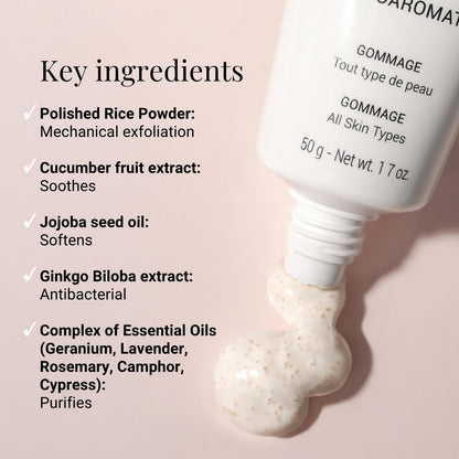 G.M. COLLIN Phytoaromatic Gommage | Exfoliating Facial Scrub with Rice Powder and Jojoba | Refines Skin Texture & Revitalizes | Soothes