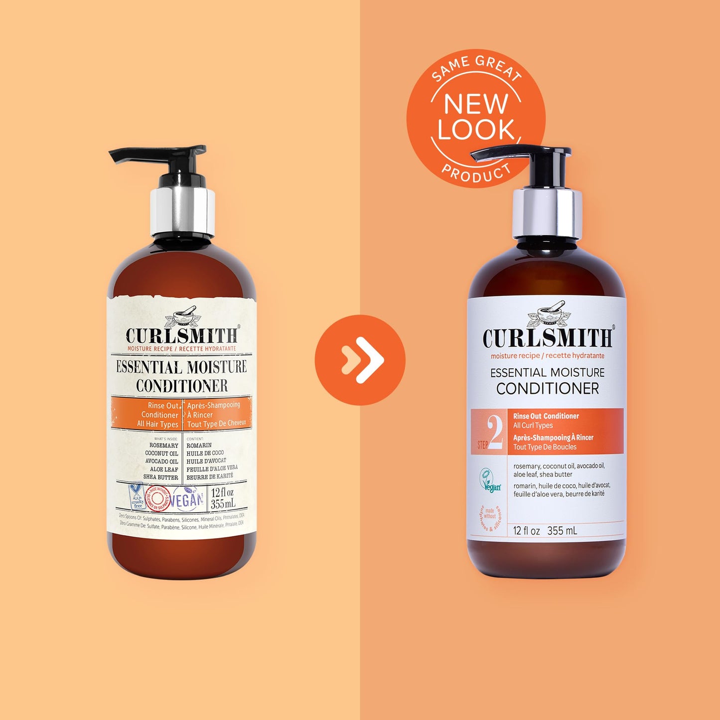 CURLSMITH Essential Moisture Conditioner - Hydrating Conditioner for Curly Hair, Lightweight and Softening, For All Curl Types, Vegan & Cruelty Free