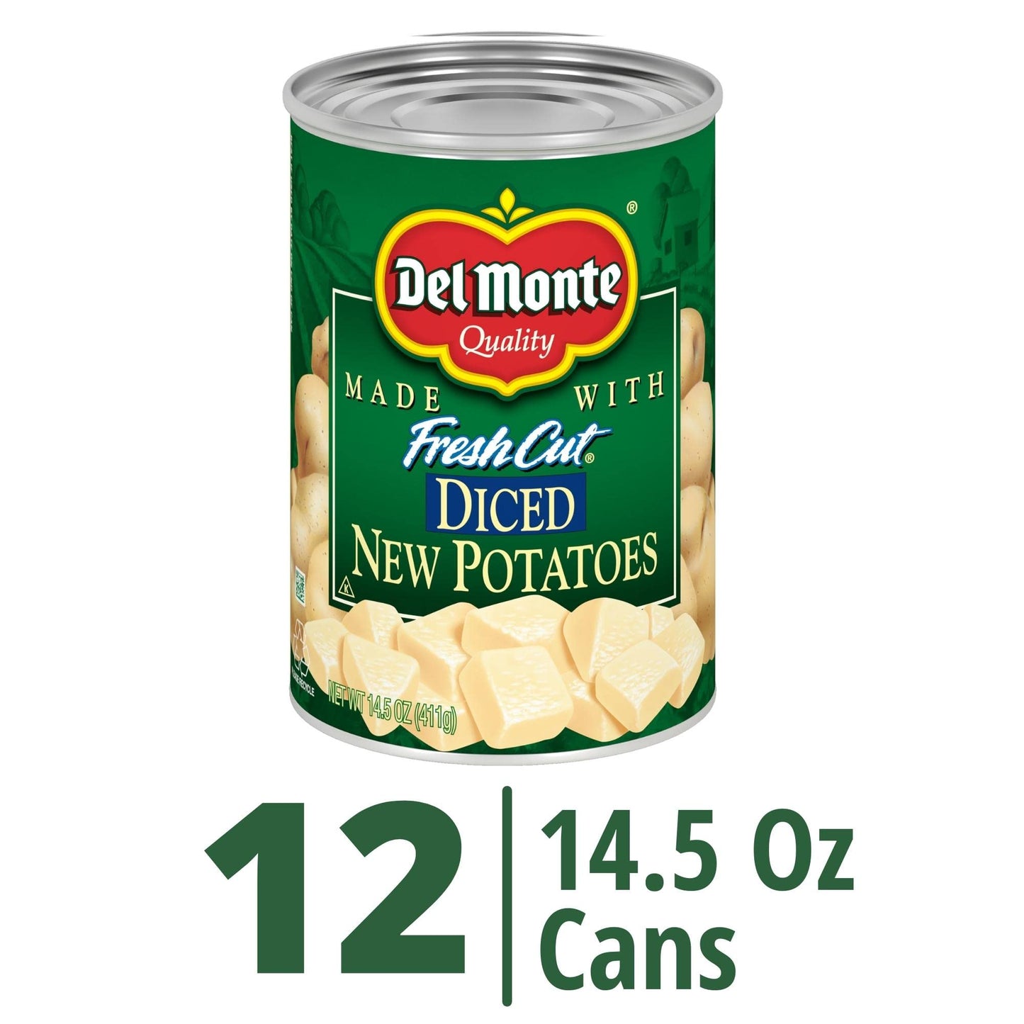 DEL MONTE FRESH CUT Diced Canned Potatoes, Canned Vegetables, 12 Pack, 14.5 oz Can