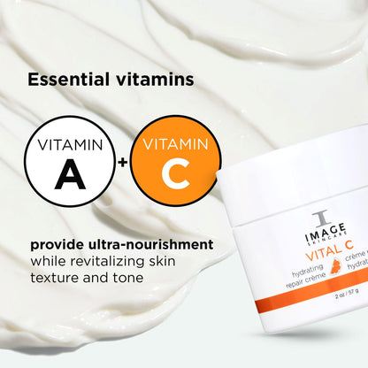 IMAGE Skincare, VITAL C Hydrating Repair Crème, Face Night Cream Moisturizer with Hyaluronic Acid, for Dry Skin, Full-Size, 2 fl oz