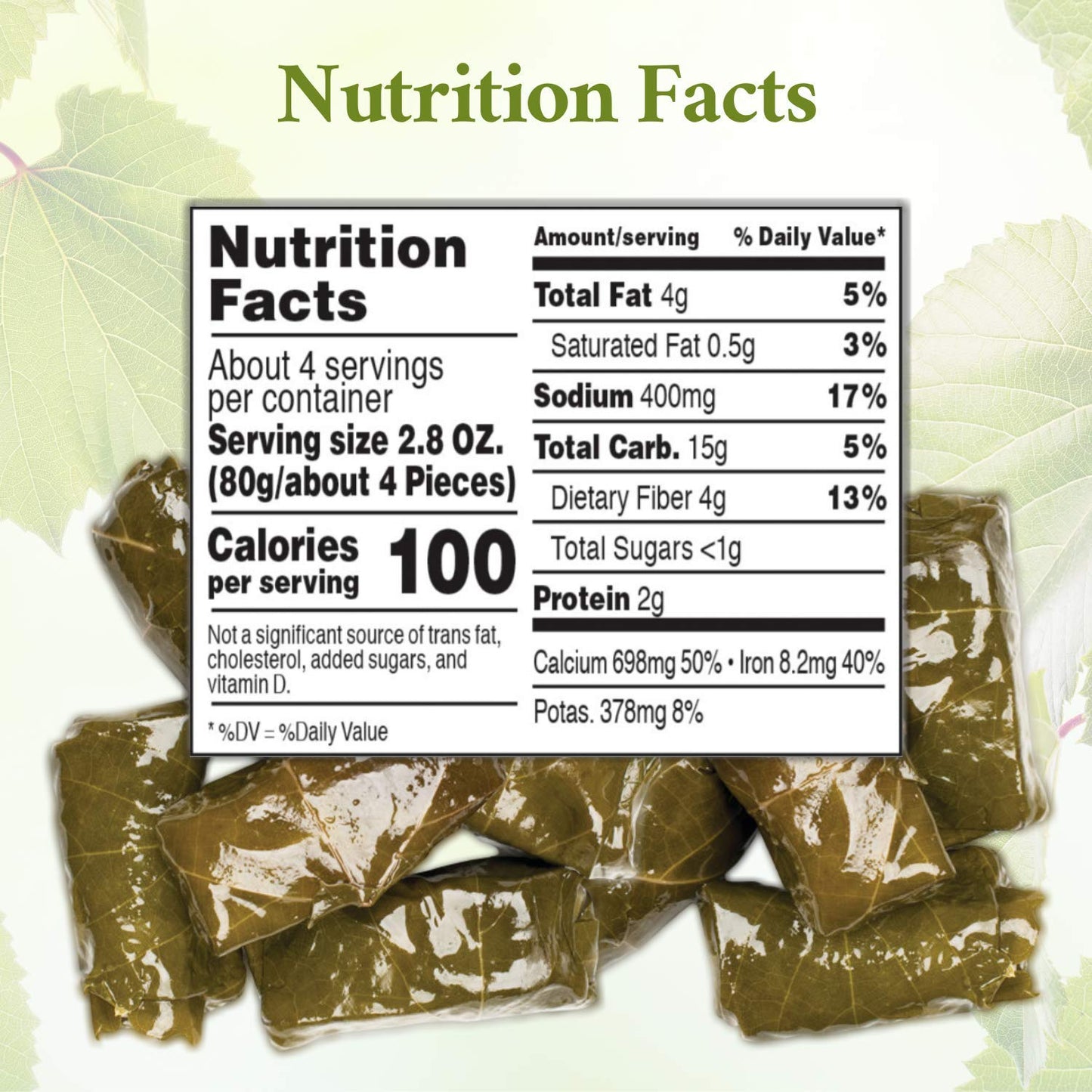 Roland Foods Canned Dolmas, Stuffed Vine Leaves with Rice and Spices, 14 Ounce (Pack of 6)
