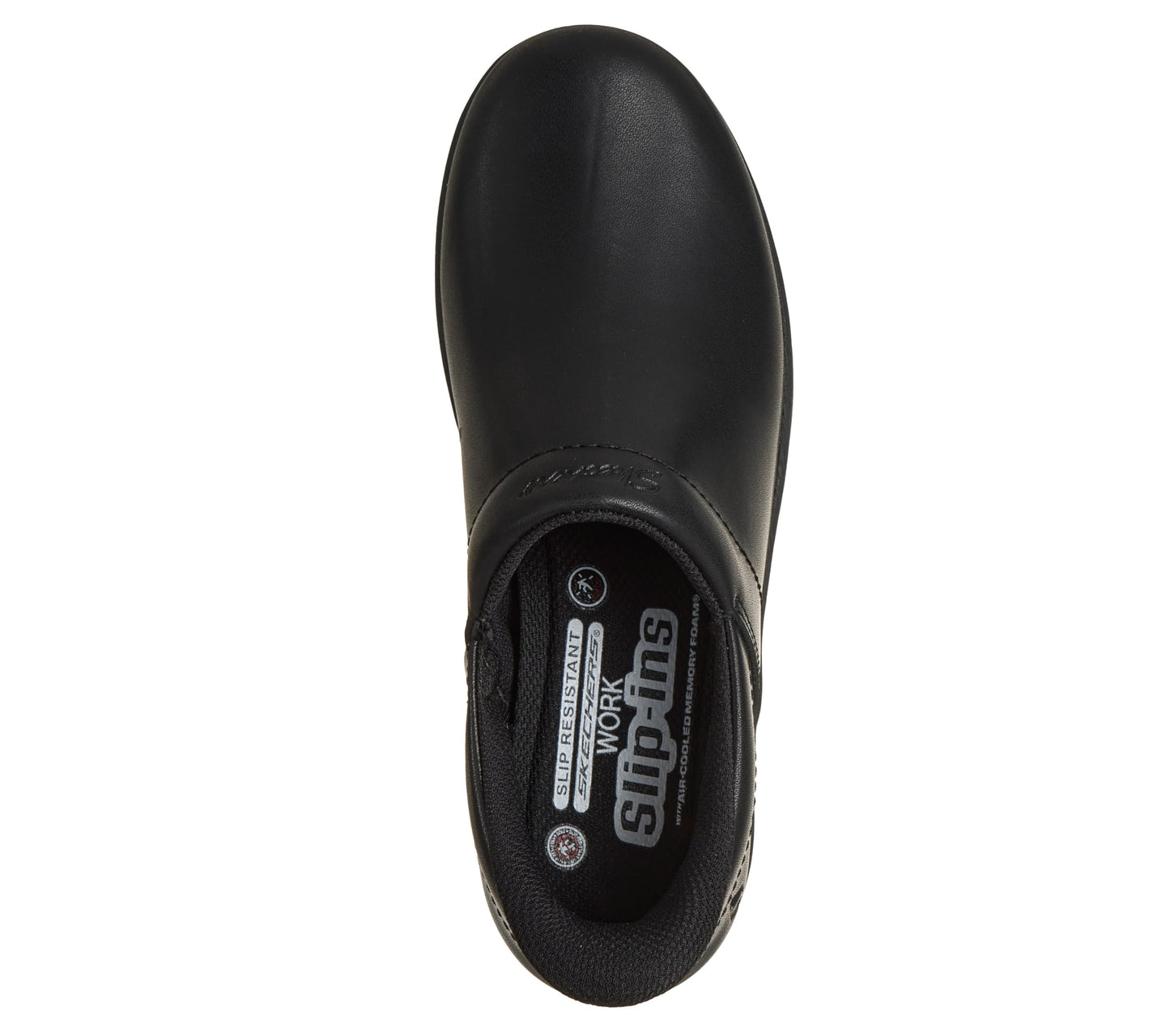Skechers Womens Ardaya Sr Leather Work Clog with Hands Free Slip-ins Technology -