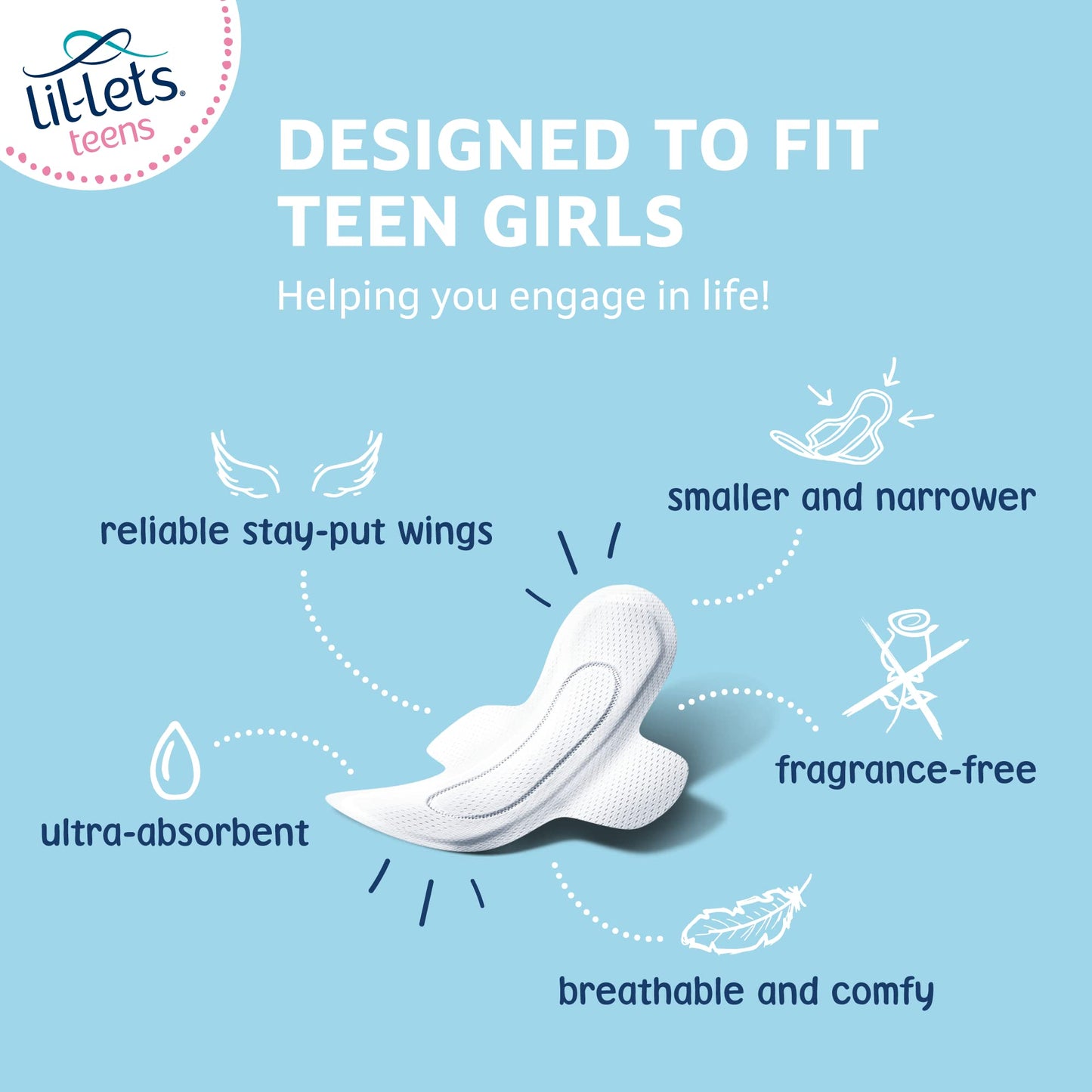 Lil-Lets Day and Night Teens Pads Bundle with Lil-Lets Teens Day Pads X 70 Count and Lil-Lets Teens Night Pads X 50 Count