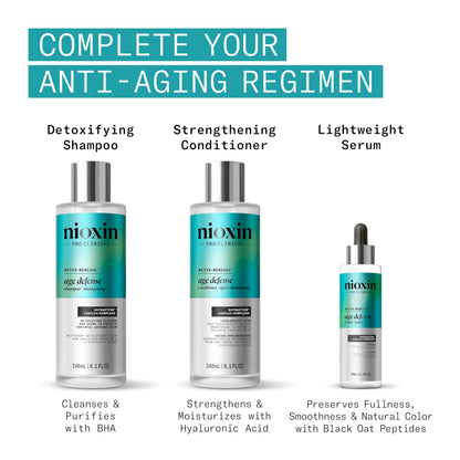 Nioxin Age Defense Anti-Aging Hair Serum | Leave-in Scalp Treatment with Peptides | 2.3 Fl Oz | 70mL