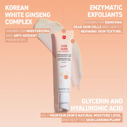 Erborian Skin Hero Perfector, Non-Tinted Concealer & Makeup Primer Hydrates, Smooths Texture, Blurs & Illuminates, Glass‑Skin Base, Korean Skincare