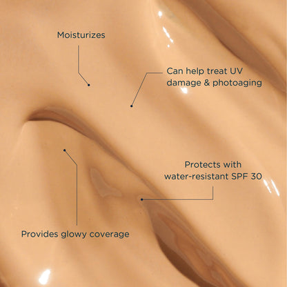 Tinted Mineral Sunscreen with Non-Nano Zinc Oxide, SPF 30 Face Moisturizer, GLOW ME by FRE Skincare (Medium-Deep) - Hydrating Lightweight Face Cream for Smoother & Glowing Skin - Reef-Safe Sunscreen