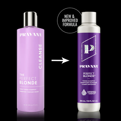 Pravana The Perfect Blonde Purple Toning Shampoo | Neutralizes Brassy, Yellow Tones | For Color Treated Hair | Chromasilk Enhances Shine & Protection | Vegan, Cruelty-Free | Paraben & Sulfate Free