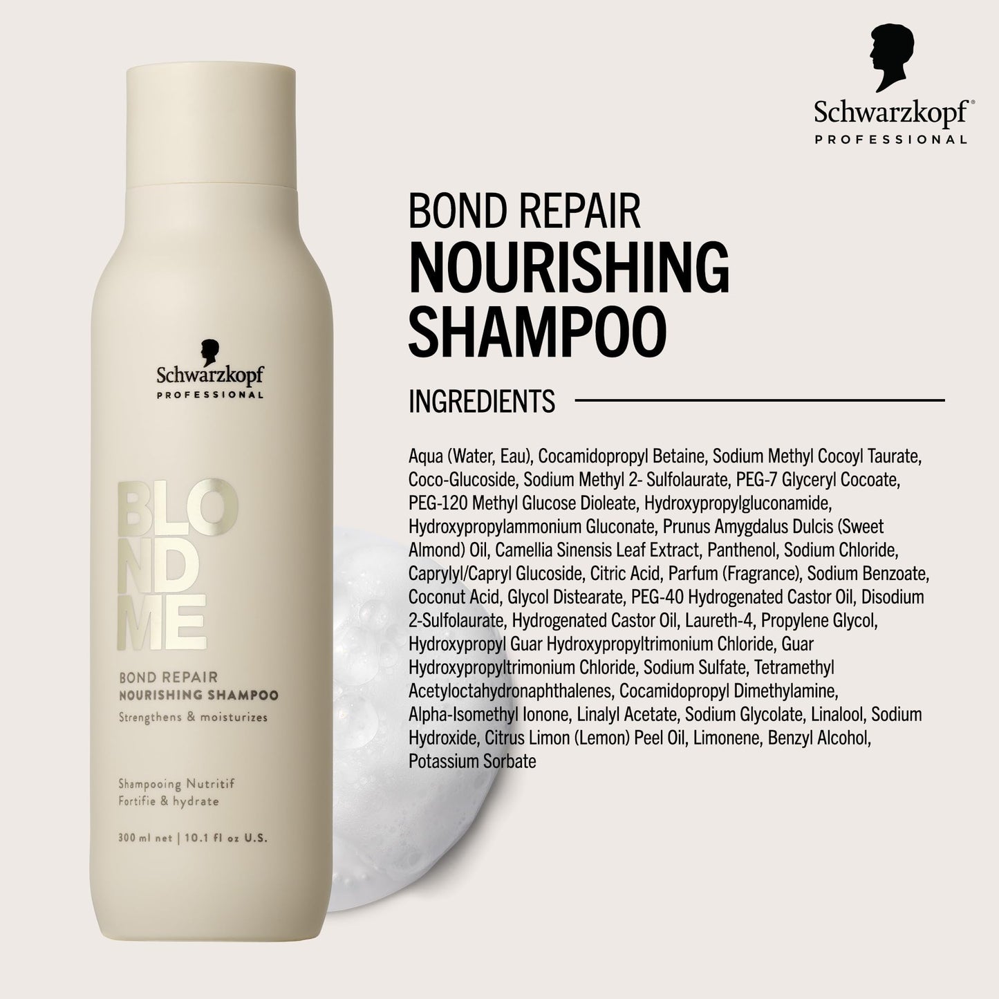 BlondMe Bond Repair Nourishing Shampoo for Blonde Hair| Adds Moisture and Softness | Strengthens, Repairs, & Prevents Breakage |For Blonde, Lightened, & Grey Hair