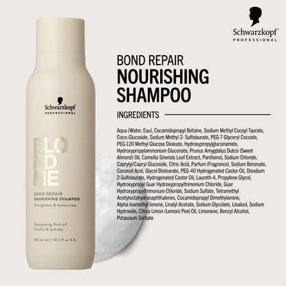 BlondMe Bond Repair Nourishing Shampoo for Blonde Hair| Adds Moisture and Softness | Strengthens, Repairs, & Prevents Breakage |For Blonde, Lightened, & Grey Hair