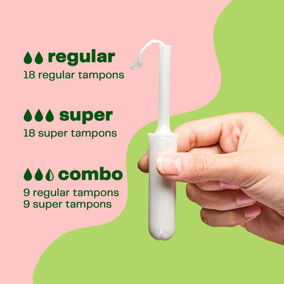 Viv for Your V Organic Cotton Tampons Regular, BPA-Free Applicator, Non-Toxic Tampons, Fragrance Free, HSA FSA Approved, 18 Count