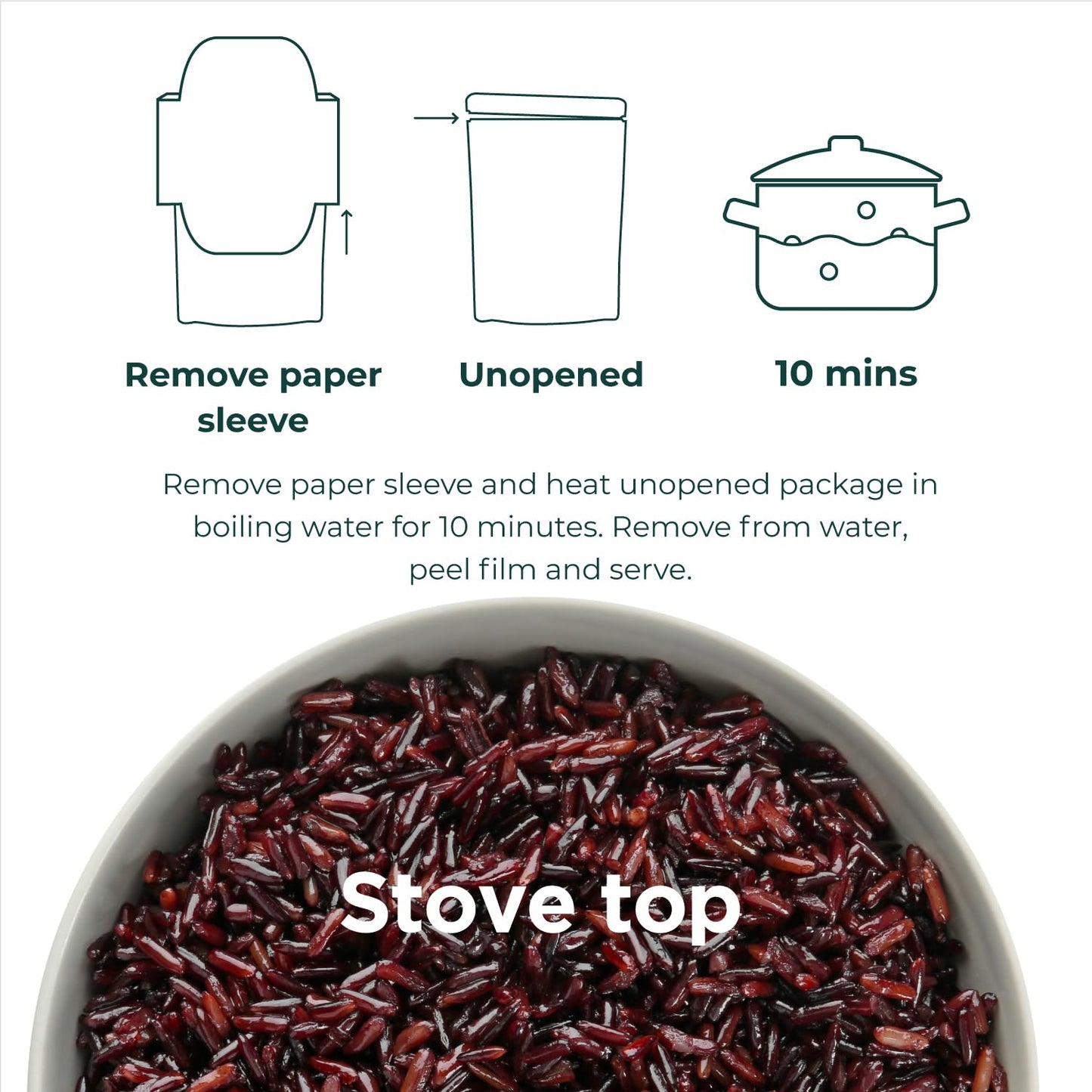 THAI HARVEST 100% USDA Organic Riceberry Rice 7 Ounce (Pack of 8) Microwaveable 90 Seconds Ready to Eat Instant Rice for Quick Dinner Meals Zero Preservatives Gluten Free