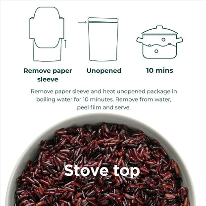 THAI HARVEST 100% USDA Organic Riceberry Rice 7 Ounce (Pack of 8) Microwaveable 90 Seconds Ready to Eat Instant Rice for Quick Dinner Meals Zero Preservatives Gluten Free