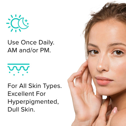ClarityRx Let There Be Light Powerful Brightening Face Serum, Plant-Based Natural Hydrating Treatment with Hyaluronic Acid for Hyperpigmentation, Dark Spots & Dull Skin (1 fl oz)