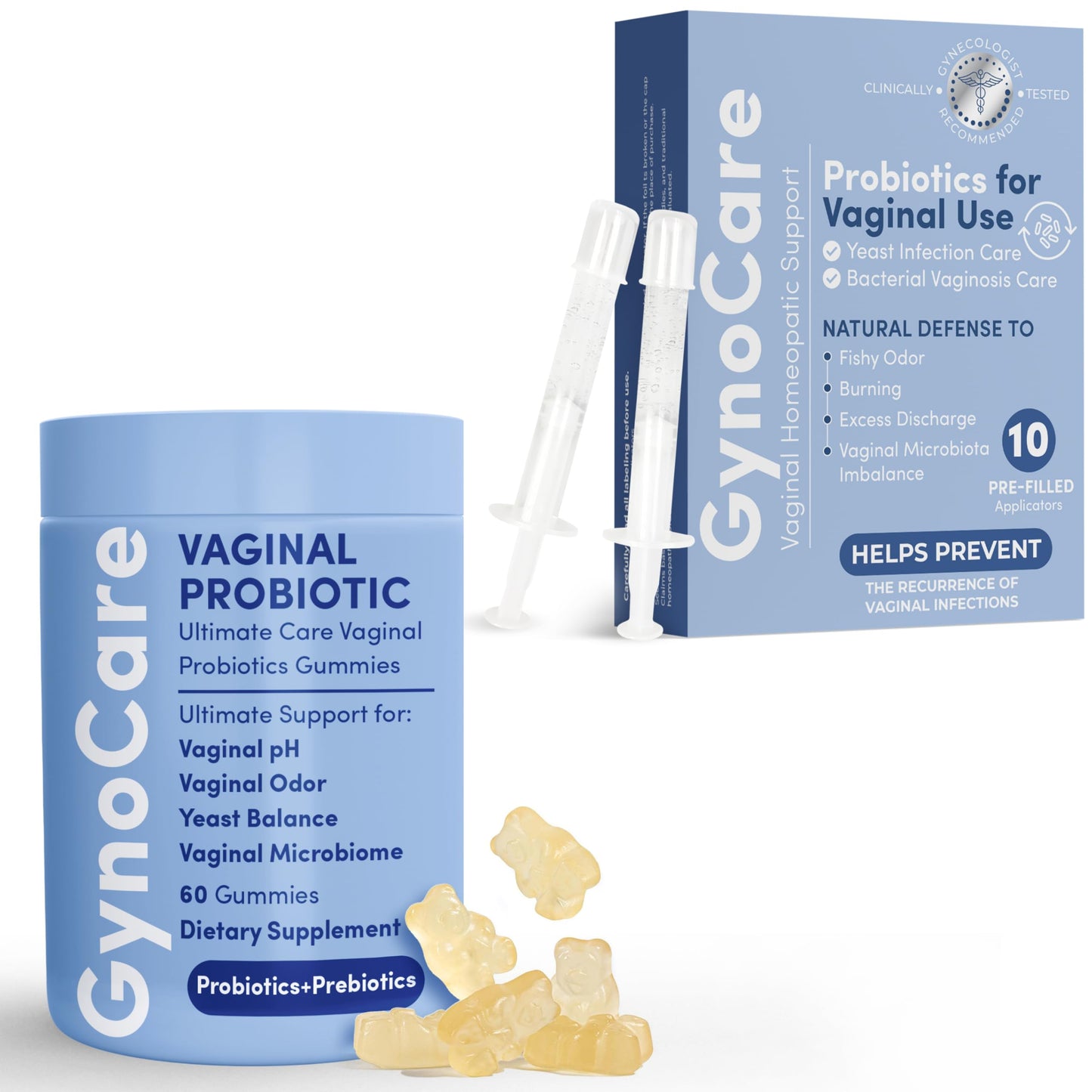 Terramed Just Think Comfort Vaginal Probiotic Gel with Pre-Filled Applicators + Vaginal Probiotic Gummies for Women – Comprehensive Support for pH Balance, Odor Control, and Intimate Wellness