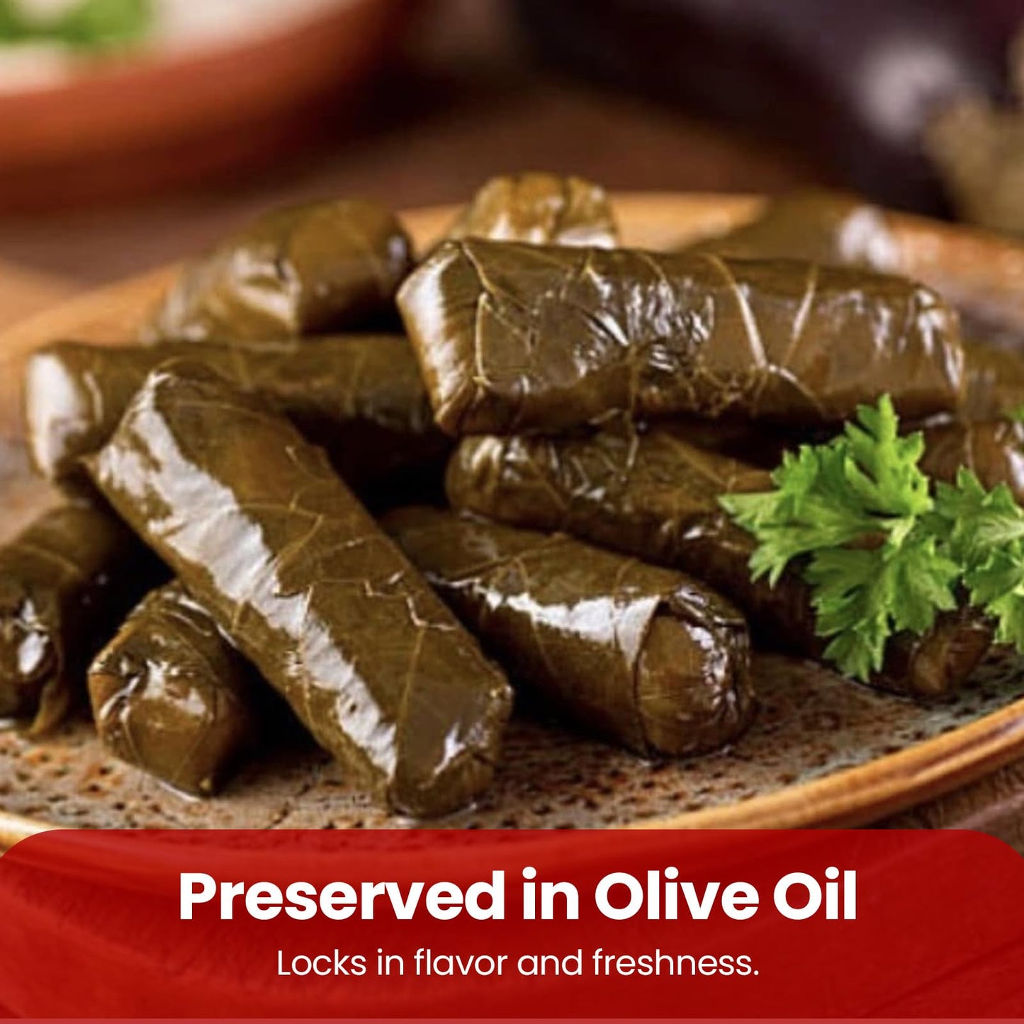 Bake and Tango Spicy Stuffed Grape Leaves with Olive Oil, 14 oz | Authentic Mediterranean Recipe, Premium Quality, Ready-to-Eat, Vegan and Gluten-Free Appetizer or Snack