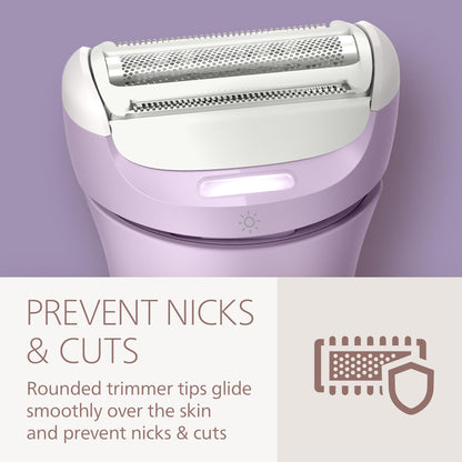 Philips Lady Shaver Series 8000 - Cordless, Wet & Dry Electric Shaver, 3-Blade Shaving System, Flexible Shaving Head, LED Light, for Legs, Body & Bikini, 100 Mins. Runtime, Model BRL149/00
