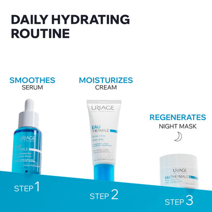 URIAGE Water Sleeping Mask | Moisturizing Night Mask with Hyaluronic Acid & Edelweiss, Skin Replenished After 8 Hours, Silky Gel, Paraben-Free, Non-Comedogenic, 50 mL/ 1.69 Oz