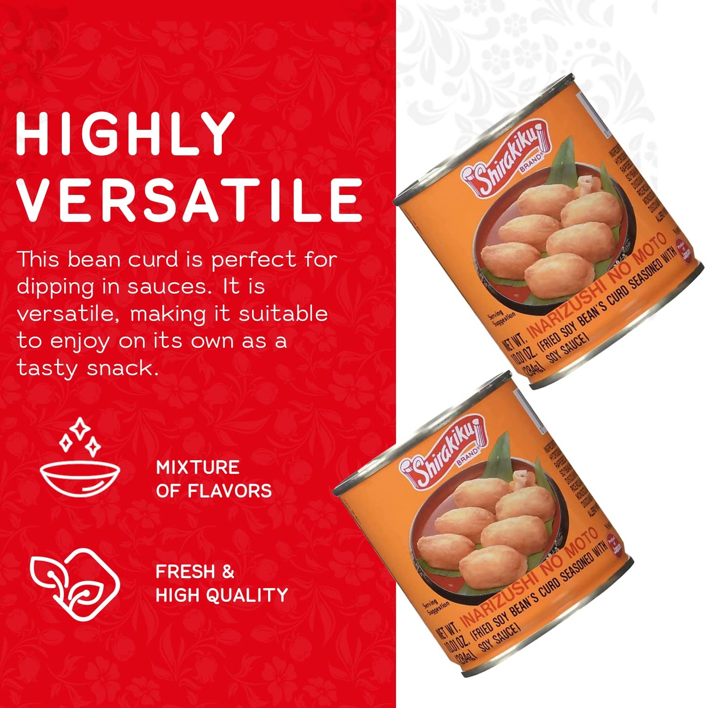Shirakiku Inarizushi No Moto - Japanese Seasoned Fried Soy Bean Curd | Fried Bean Curd, Hydrogenated Vegetable Oil, Wheat, and Soybean | Soy Bean Flavor, 10.01oz - (Pack of 3)