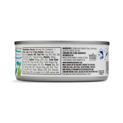 365 by Whole Foods Market, Skipjack Tuna in Extra Virgin Olive Oil, Salt Added, 5 Ounce