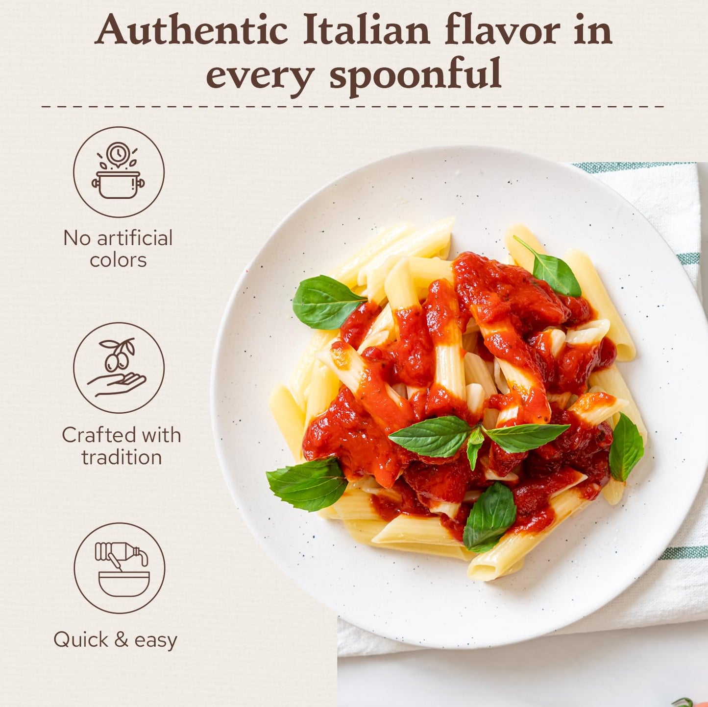 Rustichella d'Abruzzo Tomato & Basil Sauce | Authentic Italian Tomato Sauce with Fresh Basil & Olive Oil | Vegan | Perfect for Pasta, Pizza, Spaghetti & Marinara (23.9 oz / 680 g)