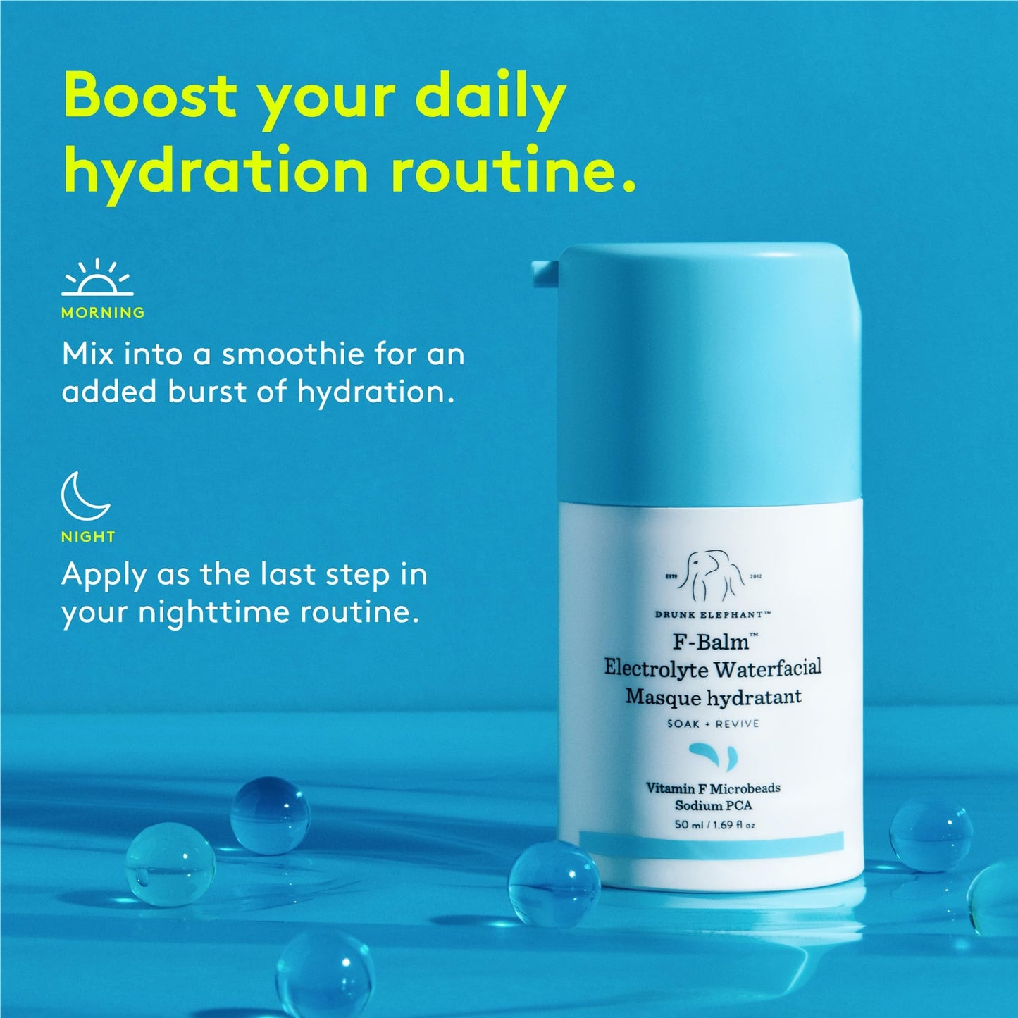 F-Balm Electrolyte Waterfacial Hydrating Mask by Drunk Elephant for Women - 1.69 oz Mask