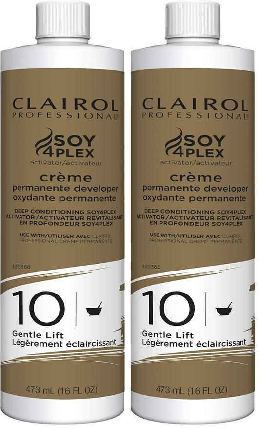 Clairol Professional Crème Permanente 10 Volume Hair Developers, 16 oz. | For Coloring, Lightening & Lifting with Deep Conditioning Formula | Packaging May Vary