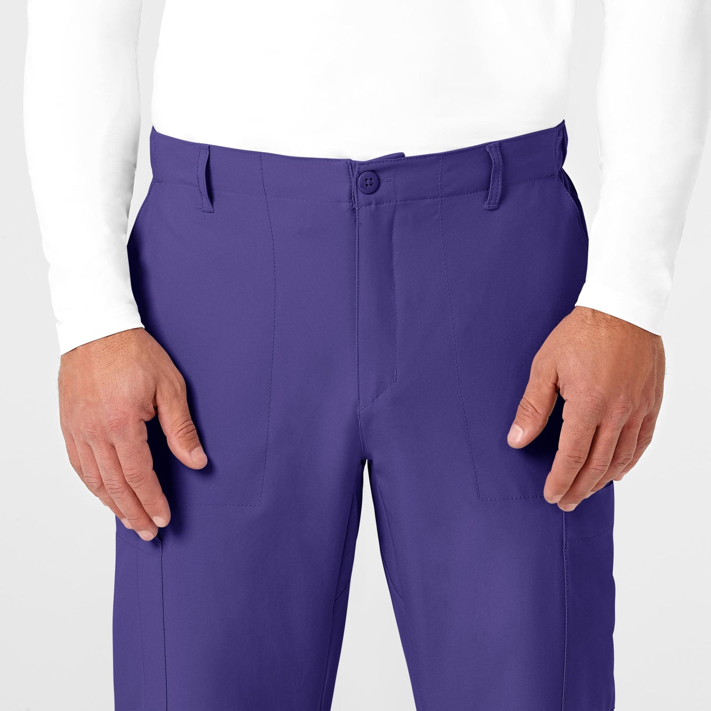 Men's Flat Front Cargo Scrub Pant, Grape, 3XL TAL