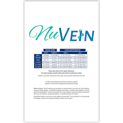 NuVein Medical Compression Stockings, 20-30 mmHg Support for Women & Men, Knee Length, Open Toe, Beige, Medium (short length)