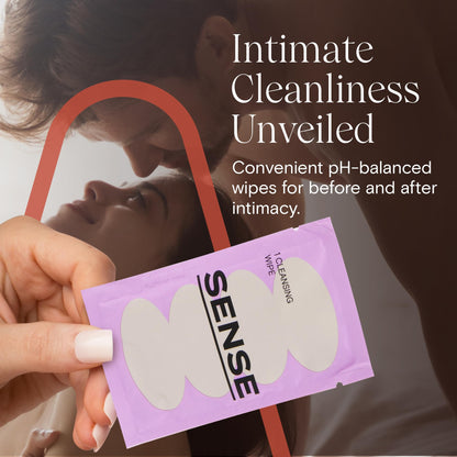 Sense Cleansing Wipes (12 Pack) Individually Wrapped pH Balance Wipes for Women - Made in the USA, Flushable Wipe, On-The-Go Before and After Freshness Intimate Wipe, Feminine Care