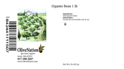 OliveNation Gigante Beans, Dried Greek Giant Bean, Nutritious High Fiber Legume, Non-GMO, Gluten Free, Kosher, Vegan - 1 pound
