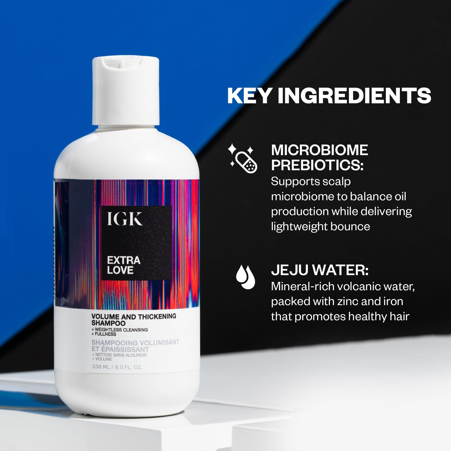 IGK EXTRA LOVE Volume & Thickening Shampoo | Volumizing Shampoo for Fine, Thin Hair | Hydrates + Supports Scalp Care | Vegan + Cruelty Free | 8 oz