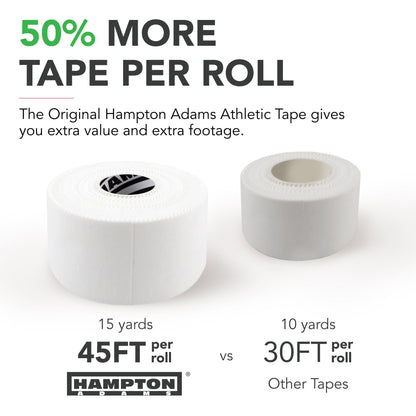 Hampton Adams | As Seen on Shark Tank | Original Bulk Athletic Tape (32-Pack) | 45 ft Rolls | NO Sticky Residue & Easy to Tear | Perfect for Sports Athletes, Trainers & First Aid Injury Wrap